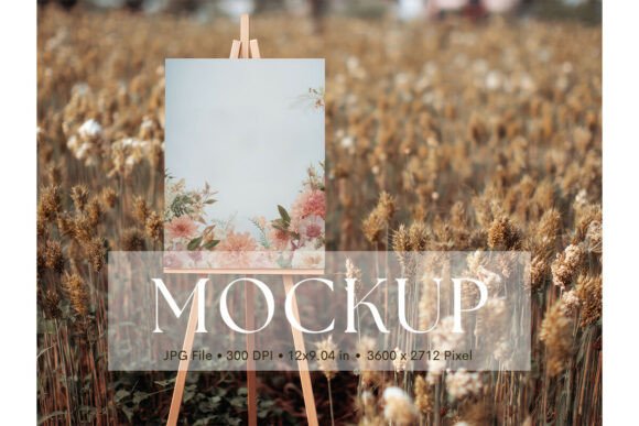 Welcome Sign, Wedding Sign Mockup_22: Showcase Your Artwork with Minimalist Elegance